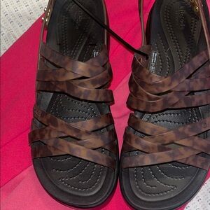 CROCS Women's Brown Strappy Sandals